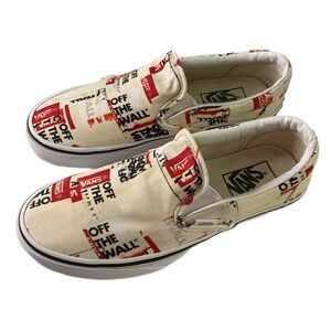 VANS Classic Slip-On sneakers Old School Retro Off The Wall logo print red black